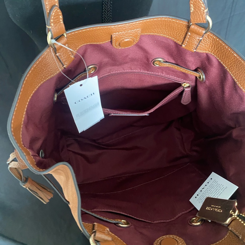Coach Brown Suede Tote - Picture 12 of 17
